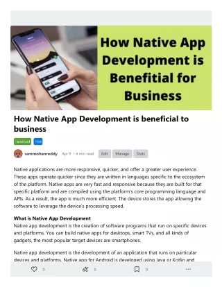 how native app development is beneficial