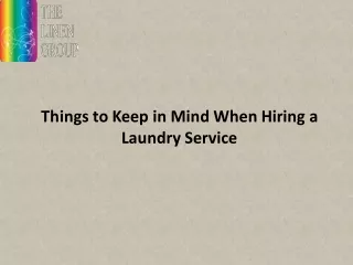 things to keep in mind when hiring a laundry