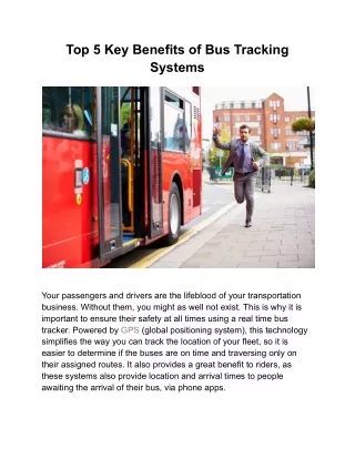 Top 5 Key Benefits of Bus Tracking Systems - Transign