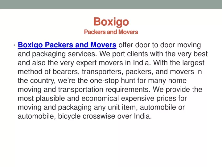 boxigo packers and movers