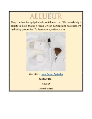 shop the best hemp lip balm from allueur