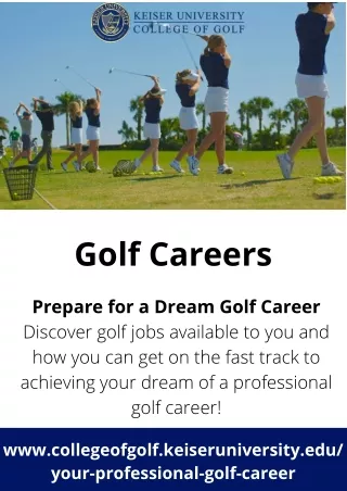Golf Careers - Keiser University College Of Golf - 888-355-4465