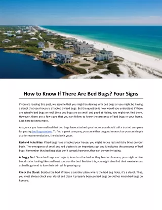 how to know if there are bed bugs four signs