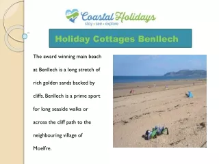Holiday Cottages Benllech | Coastal Holidays