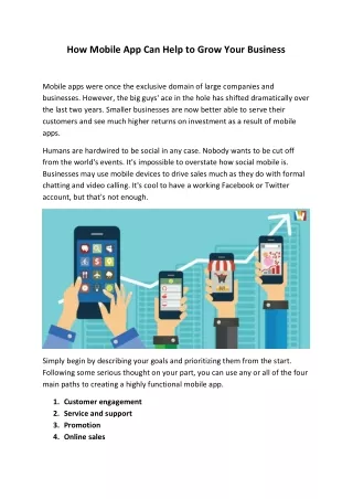 how mobile app can help to grow your business