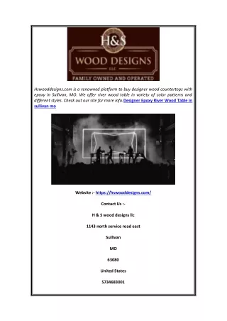 Designer Epoxy River Wood Table in Sullivan Mo | Hswooddesigns.com