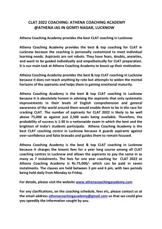 clat 2022 coaching athena coaching academy