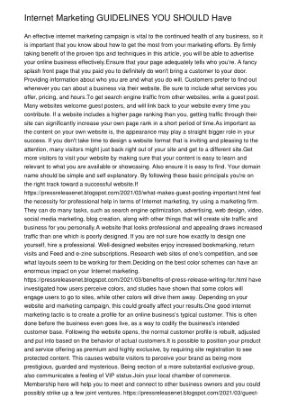 internet marketing guidelines you should have