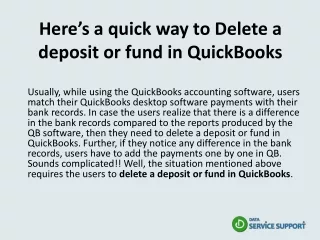 here s a quick way to delete a deposit or fund in quickbooks