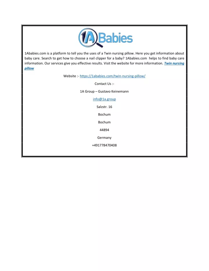 1ababies com is a platform to tell you the uses