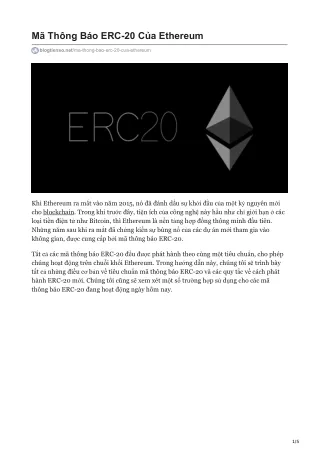 m th ng b o erc 20 c a ethereum