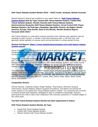 soft tissue release system market 2019 2025