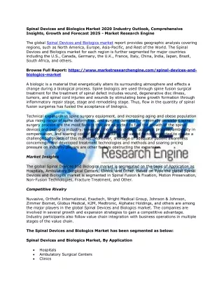 spinal devices and biologics market 2020 industry