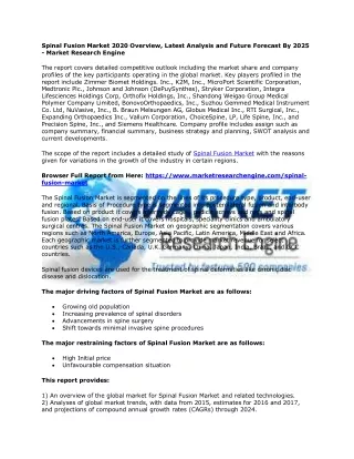 spinal fusion market 2020 overview latest