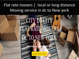 Local Distance Moving service in dc to New york