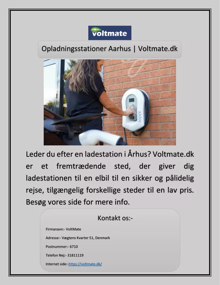 opladningsstationer aarhus voltmate dk