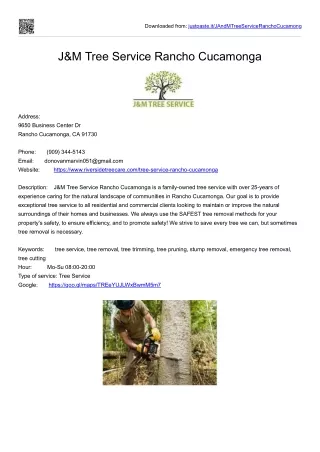 J&M Tree Service Rancho Cucamonga