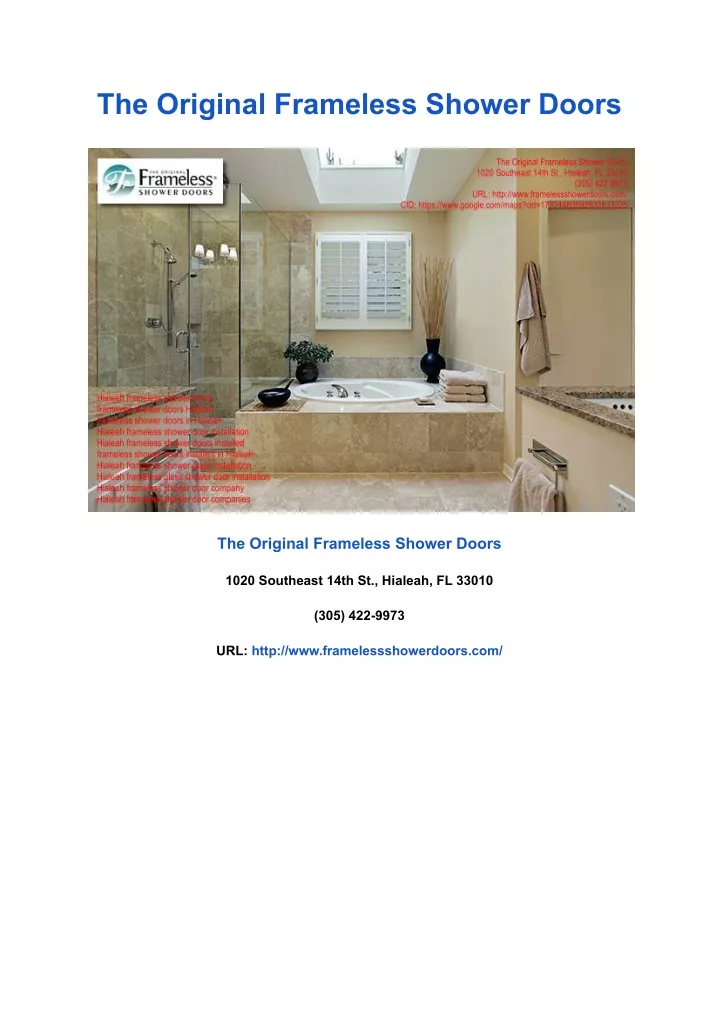 the original frameless shower doors