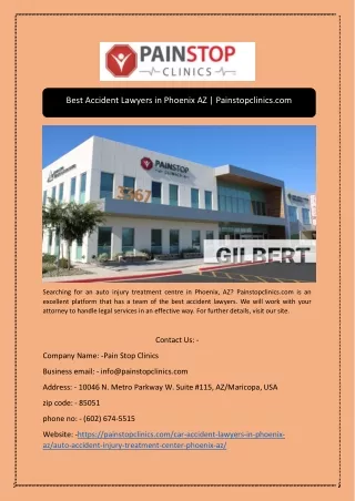 Best Accident Lawyers in Phoenix AZ | Painstopclinics.com