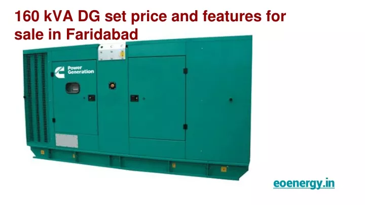 160 kva dg set price and features for sale