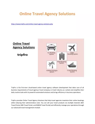online travel agency solutions