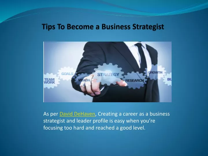 tips to become a business strategist