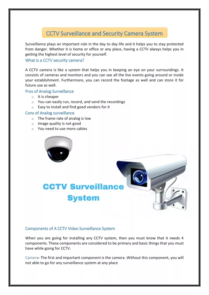 PPT - CCTV Surveillance And Security Camera System PowerPoint ...