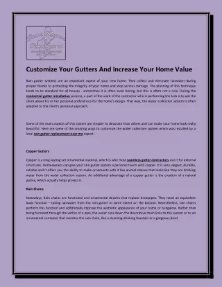 customize your gutters and increase your home