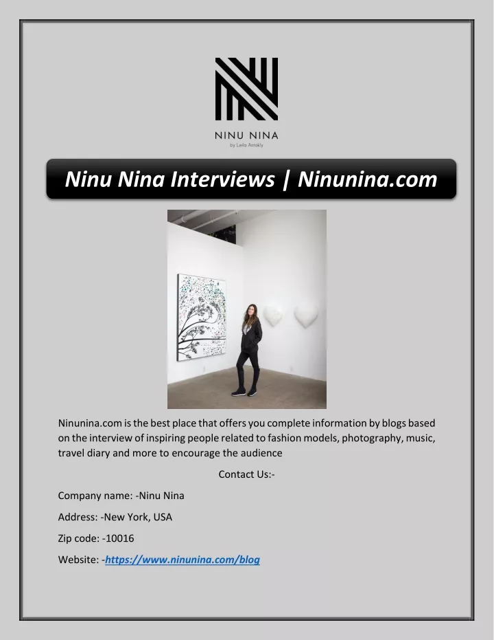 ninu nina interviews ninunina com