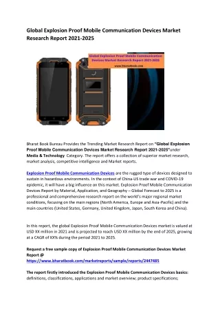 global explosion proof mobile communication