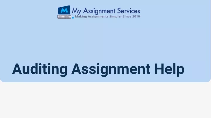 auditing assignment help