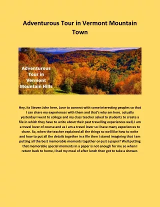 Let's Explore Vermont Along with me