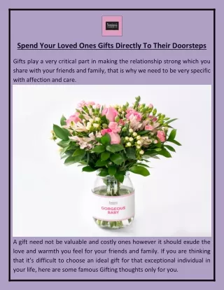 Spend Your Loved Ones Gifts Directly To Their Doorsteps