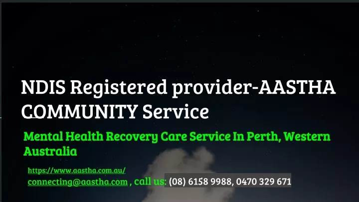ndis registered provider aastha community service