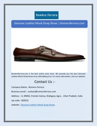 genuine leather monk strap shoes romeroferrera com