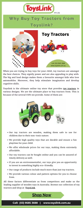 why buy toy tractors from