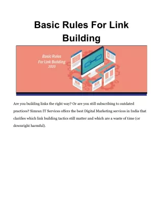 Basic Rules For Link Building