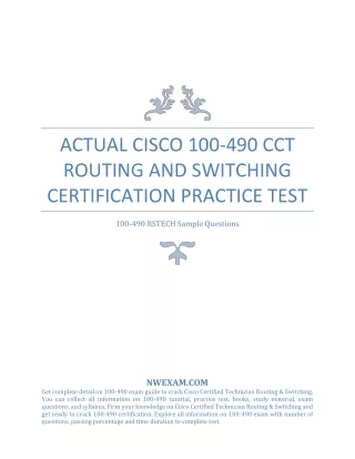 actual cisco 100 490 cct routing and switching