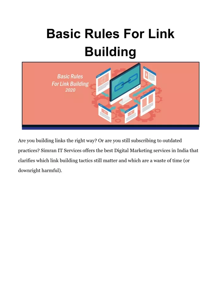 basic rules for link building