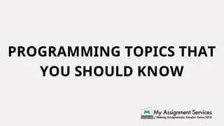 programming topics that you should know
