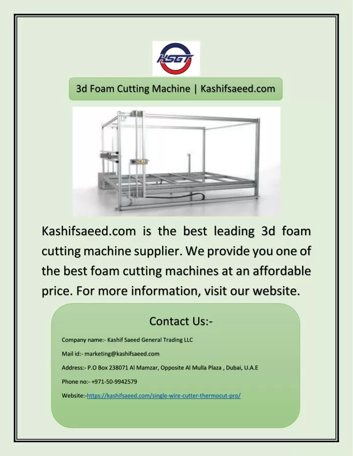 3d foam cutting machine kashifsaeed com