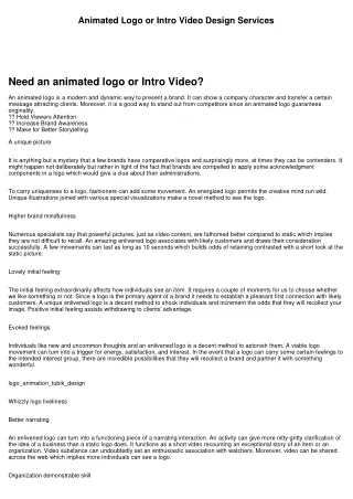 animated logo or intro video design services