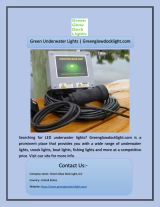 green underwater lights greenglowdocklight com