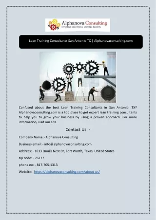 lean training consultants san antonio