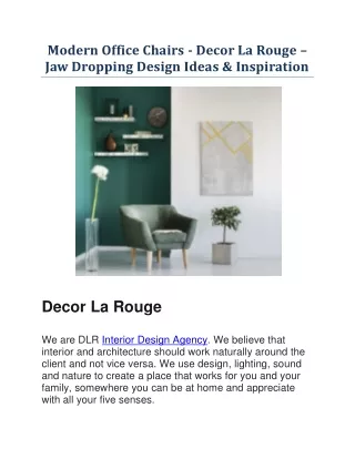 Modern Office Chairs - Decor La Rouge – Jaw Dropping Design Ideas