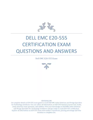 dell emc e20 555 certification exam questions