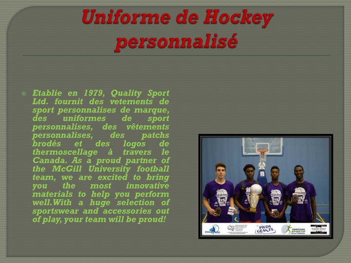 uniforme de hockey personnalis