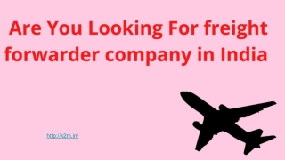 freight forwarder company in India