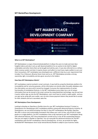 nft marketplace development