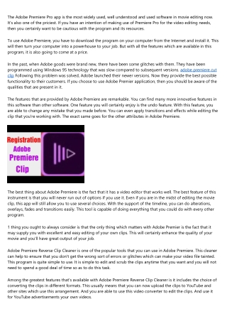 the adobe premiere pro app is the most widely